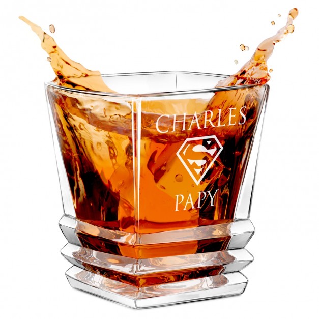 Verre à whisky Geometric personnalisé pour un papy pour la fête des grands-pères