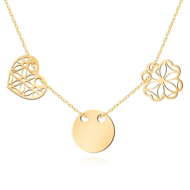 Collier en or 8 carats avec gravure pour mamie