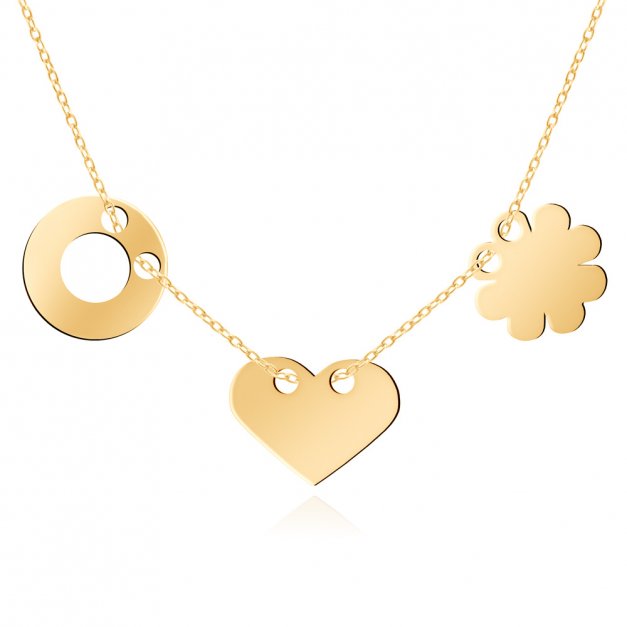 Collier en argent massif 925 (millièmes) plaqué or avec gravure pour une femme