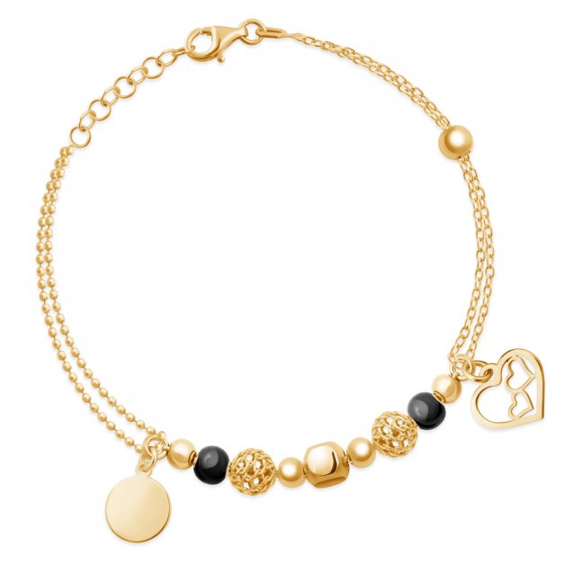 Bracelet en argent massif 925 plaqué or avec gravure pour mamie