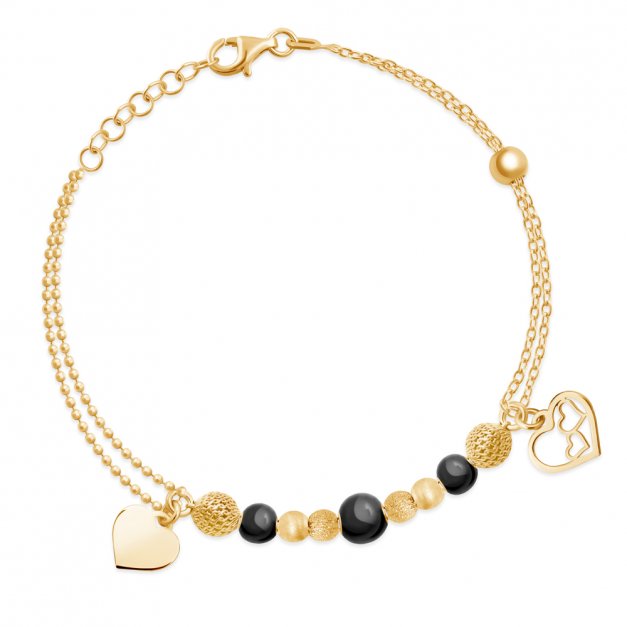 Bracelet en argent massif 925 plaqué or avec gravure pour une épouse