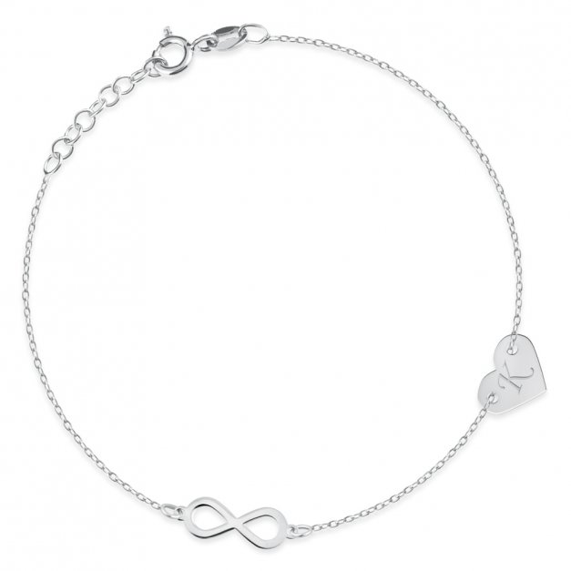 Bracelet en argent massif 925 avec gravure pour une amie