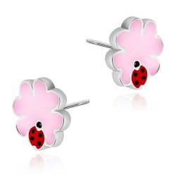 Boucles d'oreilles en argent massif 925 (millièmes) pour une filleule