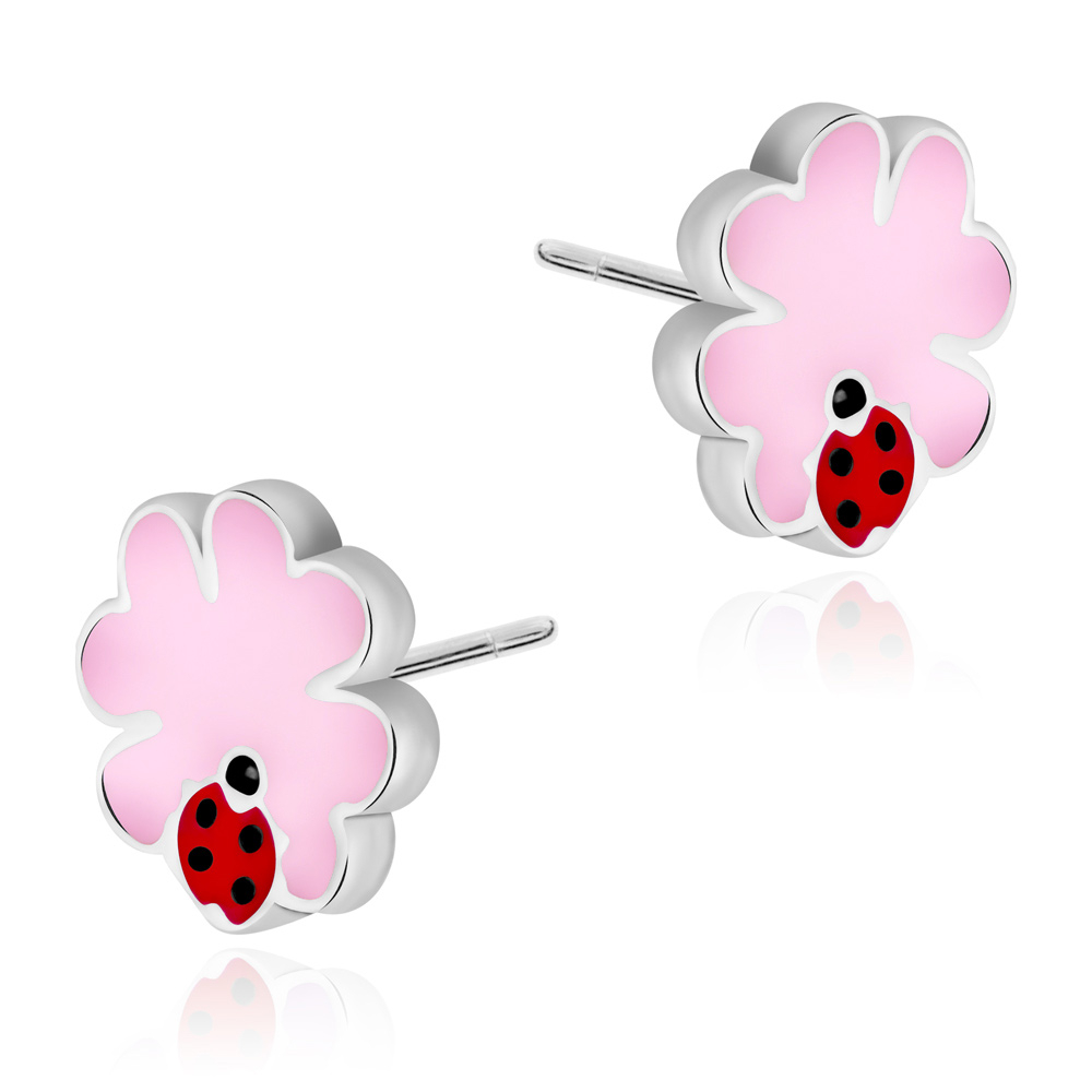 Boucles d'oreilles en argent massif 925 (millièmes) pour une filleule