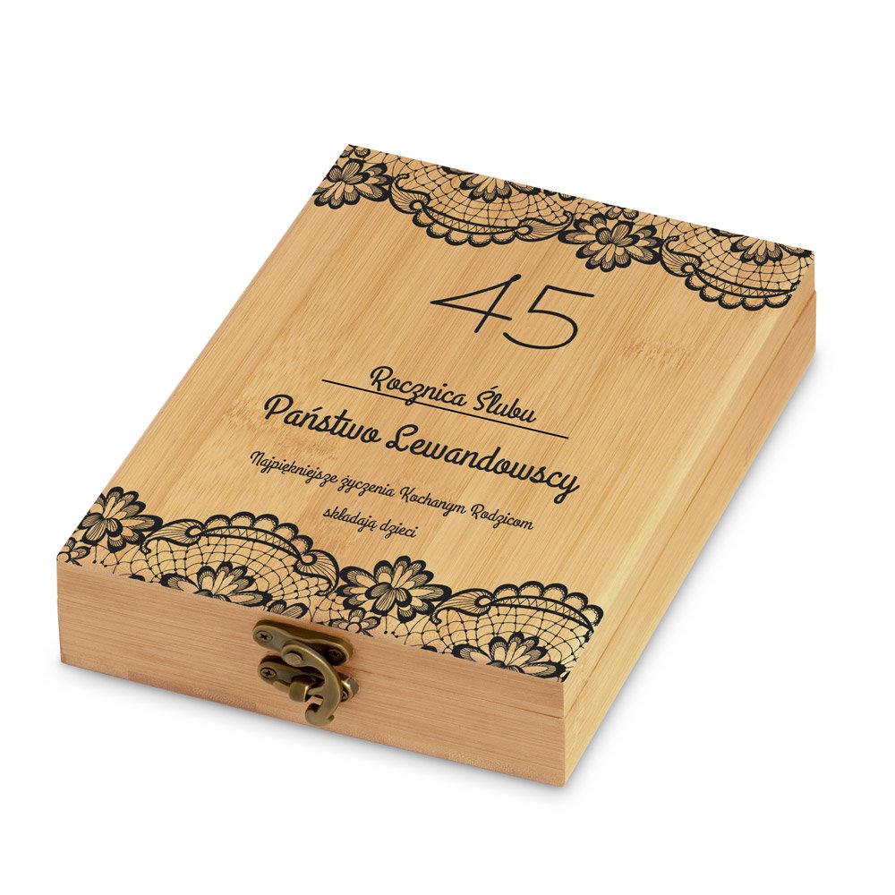 Ensemble d'accessoires pour vin avec coffret en bambou personnalisé pour parents pour 25 ans de mariage