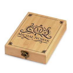 Ensemble d'accessoires pour vin avec coffret en bambou avec impression pour la fête des pères