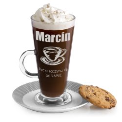 Verre à café avec gravure pour l'anniversaire d'un homme