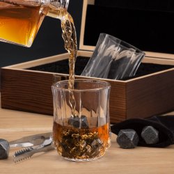 Ensemble de pierres à whisky avec 2 verres dans une boîte avec gravure pour elle et pour lui pour mariage