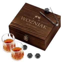 Ensemble de pierres à whisky avec 2 verres dans une boîte avec gravure pour un couple pour 10 ans de mariage