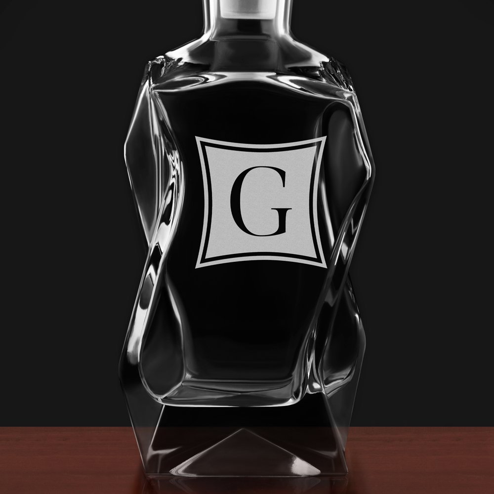 Carafe Courbe gravée avec initiale pour lui pour elle
