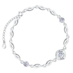 Bracelet en argent massif 925 avec gravure pour une femme
