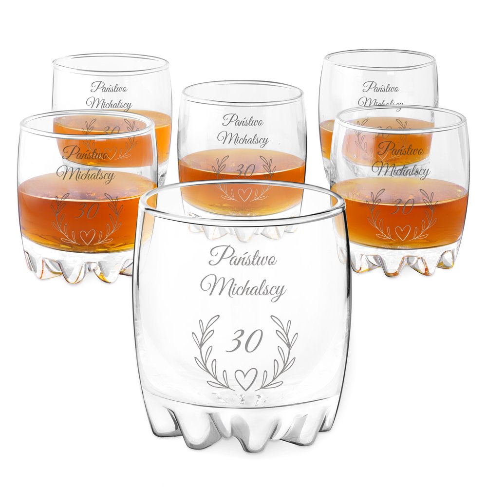 6 verres Sylvana avec gravure pour couple pour 30 ans de mariage