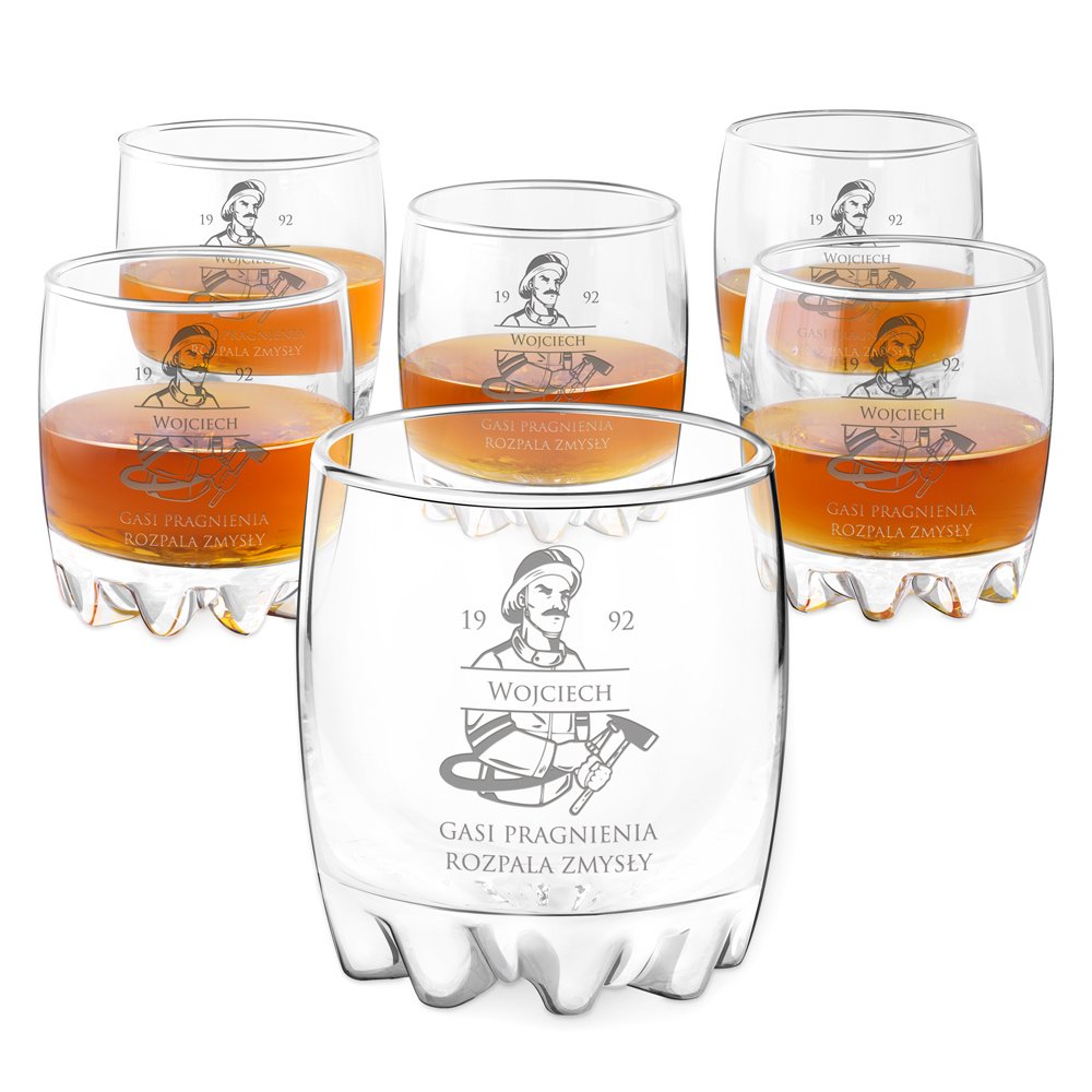6 verres Sylvana avec gravure pour pompier