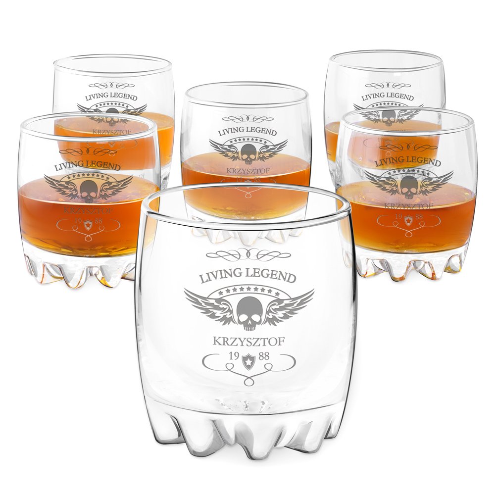6 verres Sylvana avec gravure pour un motard