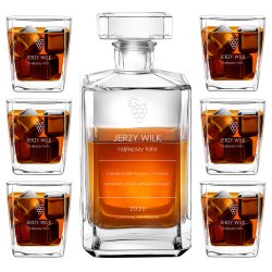Carafe à whisky Bourbon et 6 verres avec gravure pour anniversaire papa