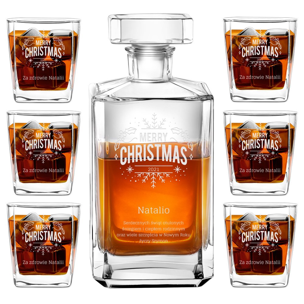Carafe à whisky Bourbon et 6 verres avec gravure pour femme pour Noël