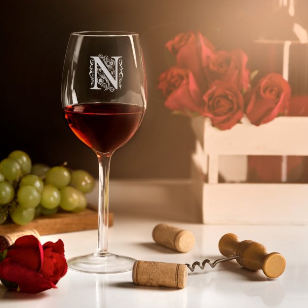 Verre à vin avec gravure pour un proche