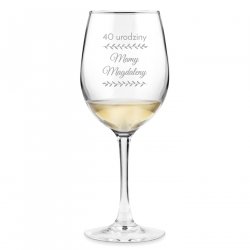 Verre à vin avec gravure pour le 40e anniversaire de maman
