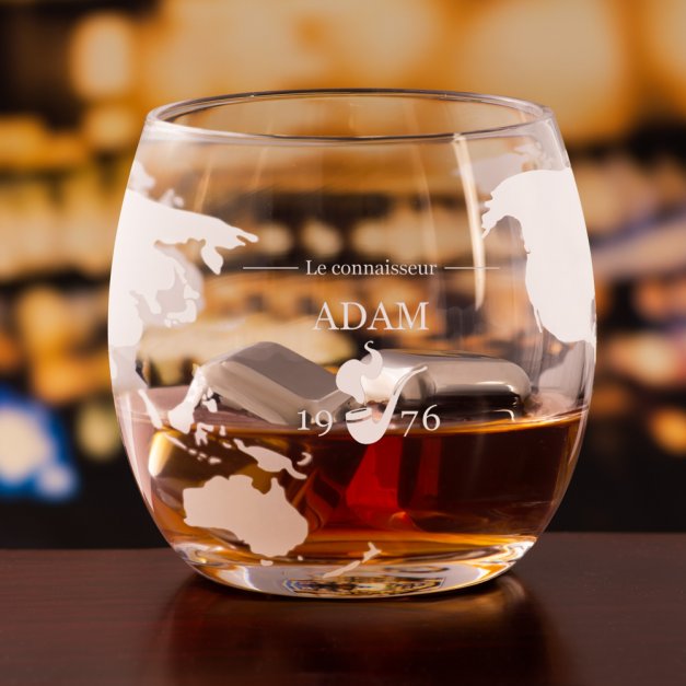Set whisky carafe avec bateau et 4 verres avec gravure pour connaisseur de whisky