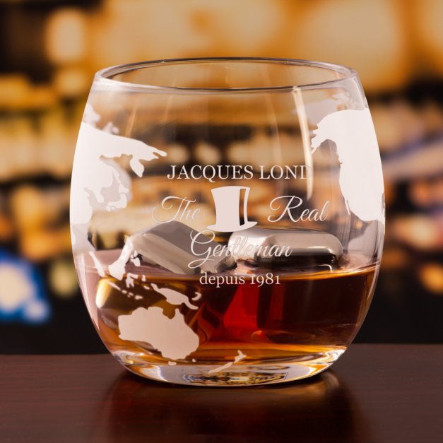 Set whisky carafe avec bateau et 4 verres avec gravure pour homme The Real Gentleman