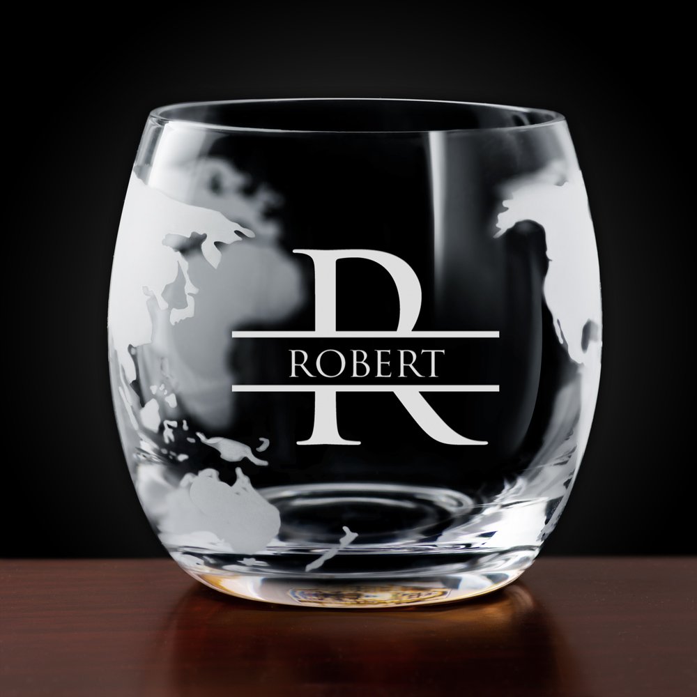 Set whisky carafe avec bateau et 4 verres avec gravure pour Monsieur avec prénom