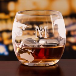 Set whisky carafe avec bateau et 4 verres avec gravure pour homme avec nom de famille