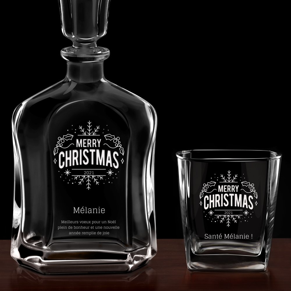 Set Carafe à whisky et 4 verres avec gravure pour elle pour Noël 