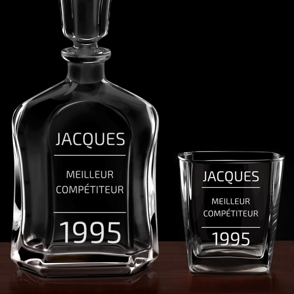 Set Carafe et 2 verres à whisky avec gravure pour lui pour anniversaire 