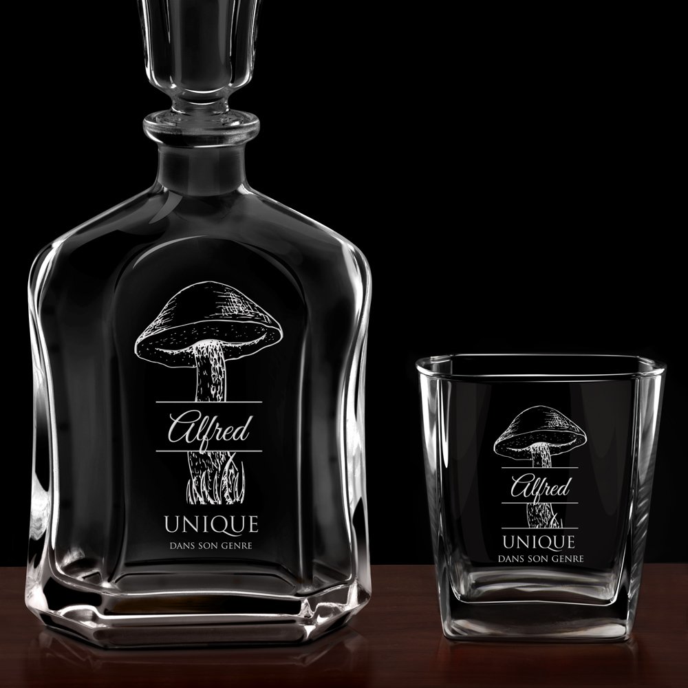 Set Carafe et 2 verres à whisky avec gravure pour un homme unique