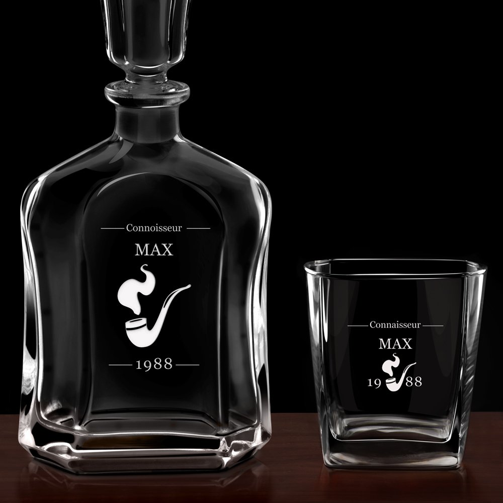 Set Carafe et 2 verres à whisky avec gravure pour grand-père pour son anniversaire 