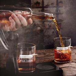 Carafe Fusil et 4 verres avec gravure pour homme connaisseur de whisky