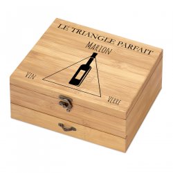 Ensemble d'accessoires pour vin avec coffret en bois de bambou avec impression pour une copine pour l'enterrement de vie de jeun