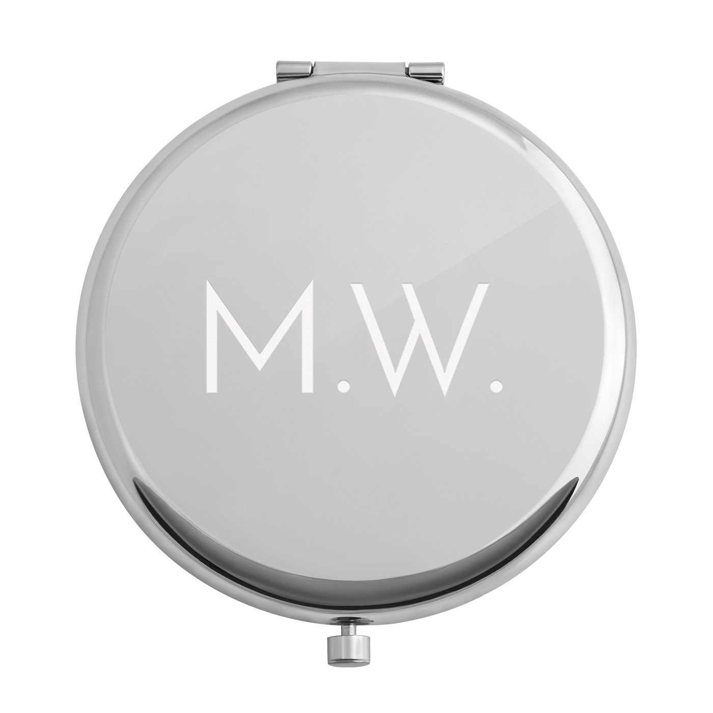 Miroir de poche rond personnalisé de couleur argent pour elle pour la Saint-Valentin
