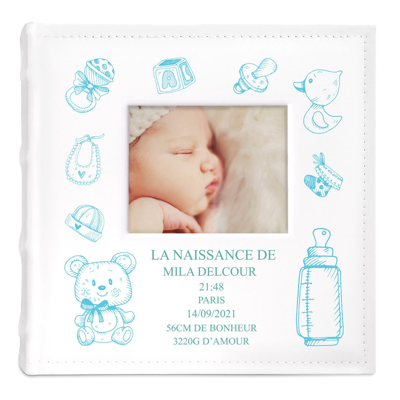 Album Photo avec fenêtre photo et impression pour fille naissance