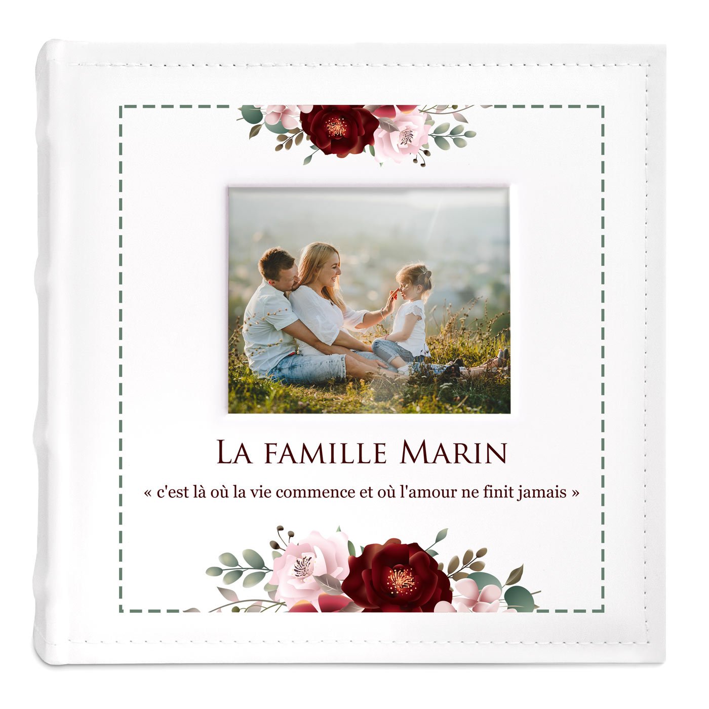 Album Photo avec fenêtre photo et impression pour couple mariage demenagement