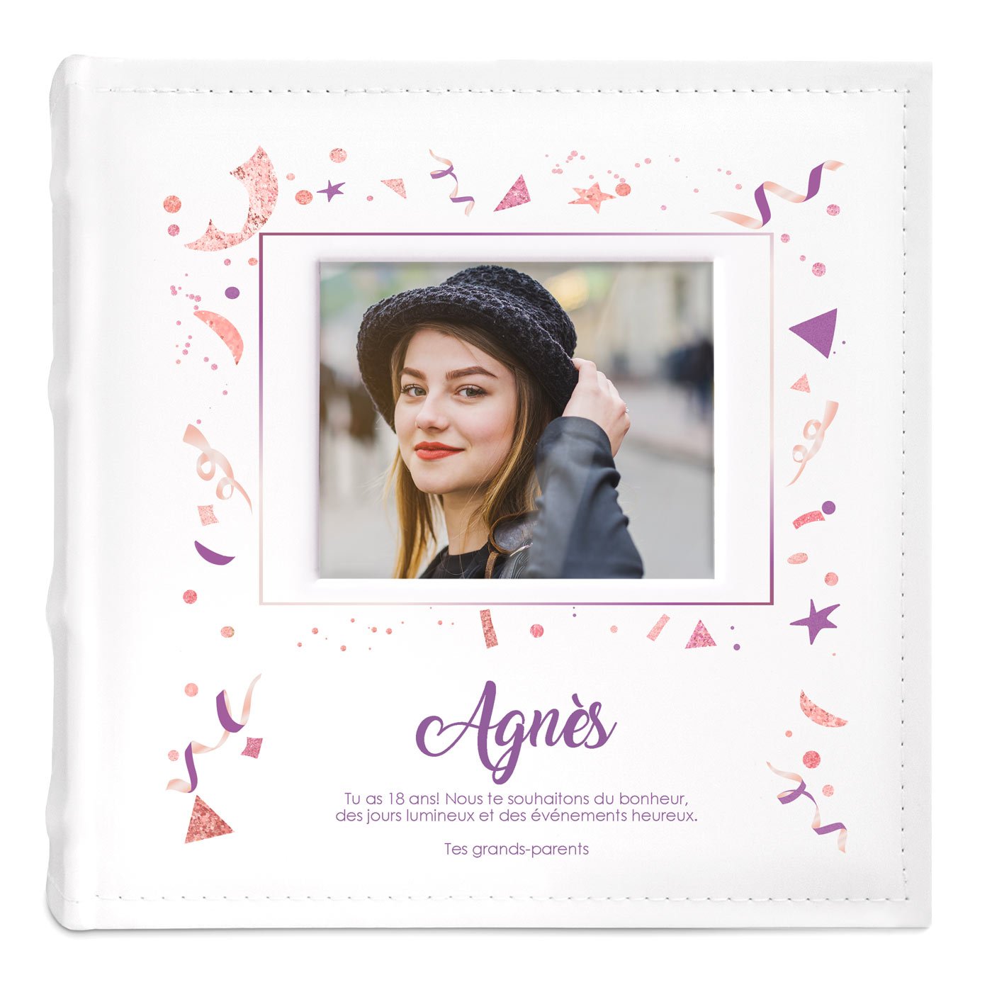 Album Photo avec fenêtre photo et impression pour elle 18 ans anniversaire