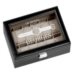 Coffret à montres avec gravure pour l'anniversaire d'un copain