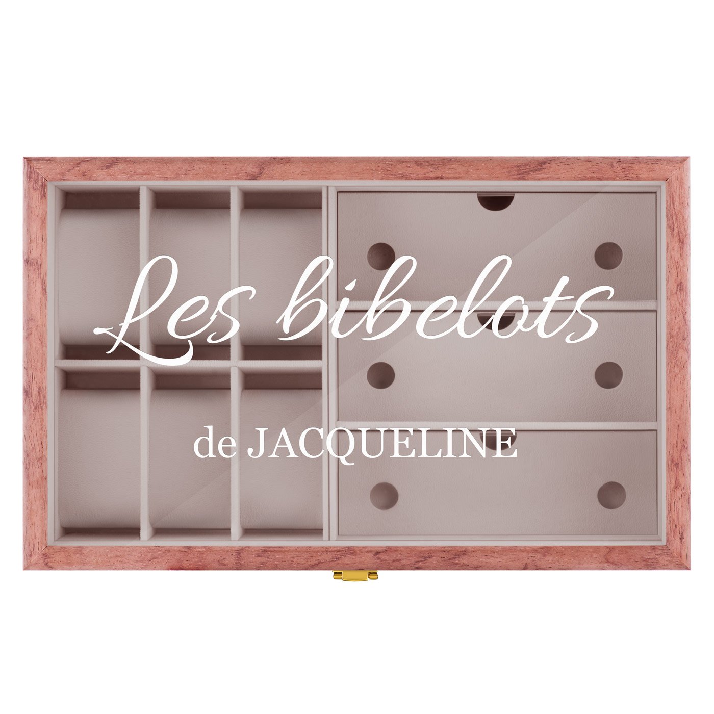 Coffret de rangement en bois rose personnalisé pour une copine pour la Saint-Valentin