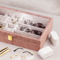 Coffret de rangement en bois rose avec gravure pour elle pour son anniversaire