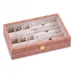 Coffret de rangement en bois rose avec gravure pour elle pour son anniversaire