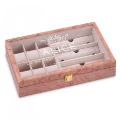 Coffret de rangement en bois rose avec gravure pour l'anniversaire d'une amie