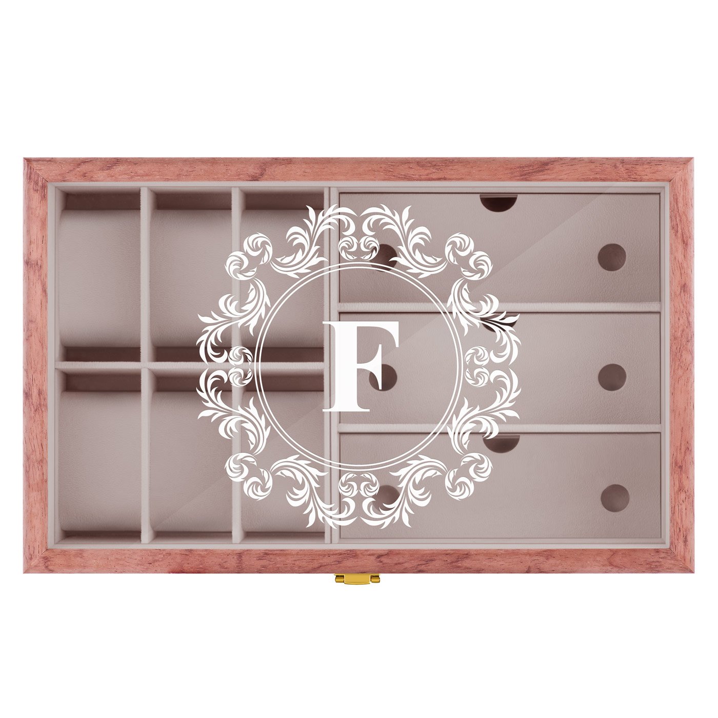 Coffret de rangement en bois rose personnalisé pour une amie pour la Saint-Valentin
