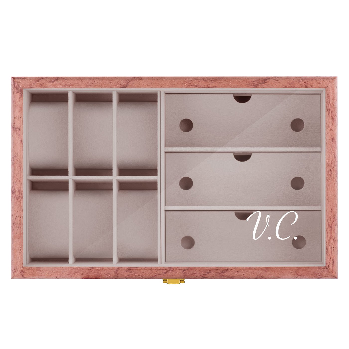 Coffret de rangement en bois rose avec gravure pour l'anniversaire d'un proche