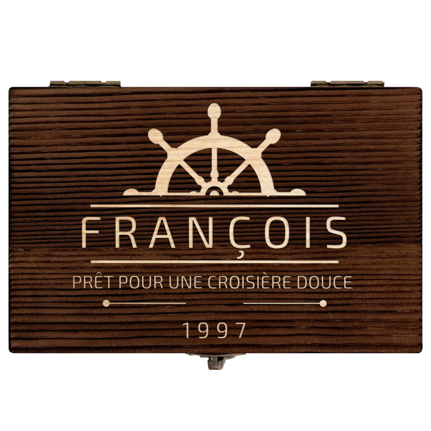 Pierres à whisky dans une boîte en bois personnalisée pour l'anniversaire d'un mari