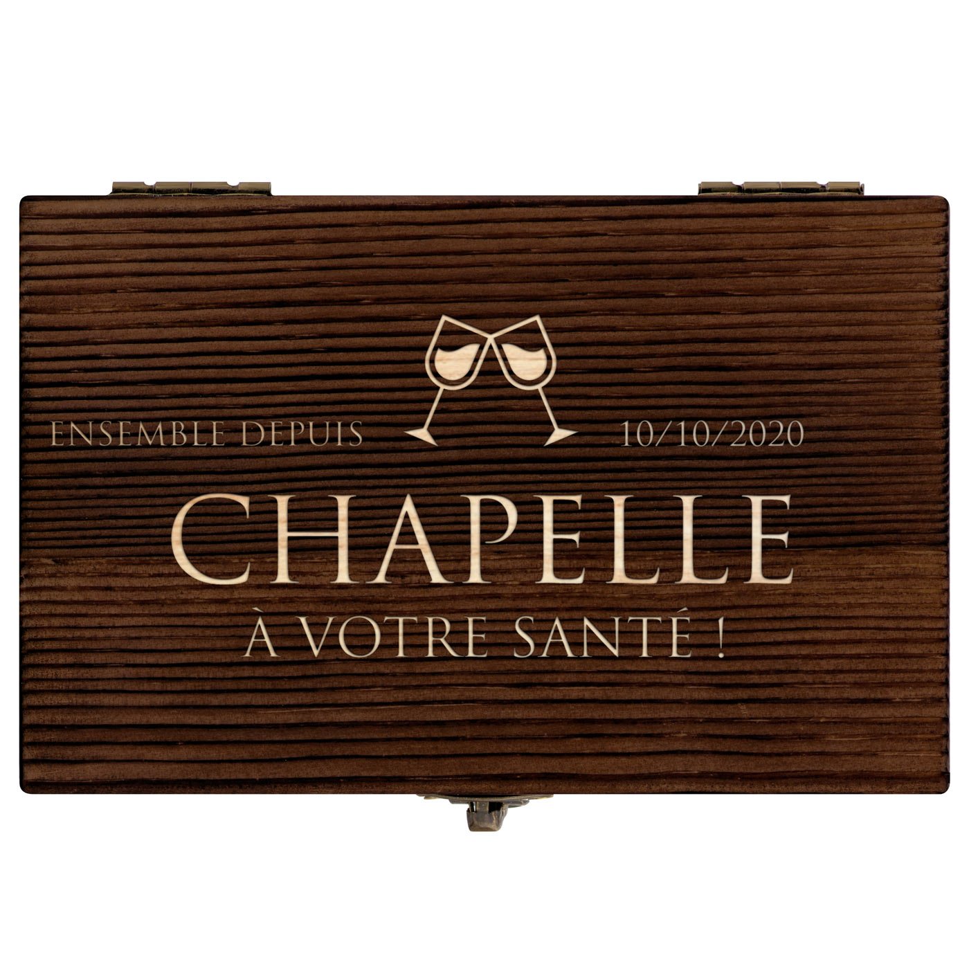 Pierres à whisky dans une boîte en bois avec gravure pour un couple pour une crémaillère