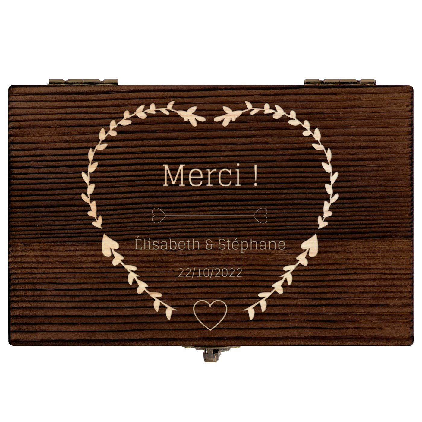 Pierres à whisky dans une boîte en bois personnalisée pour remerciement mariage