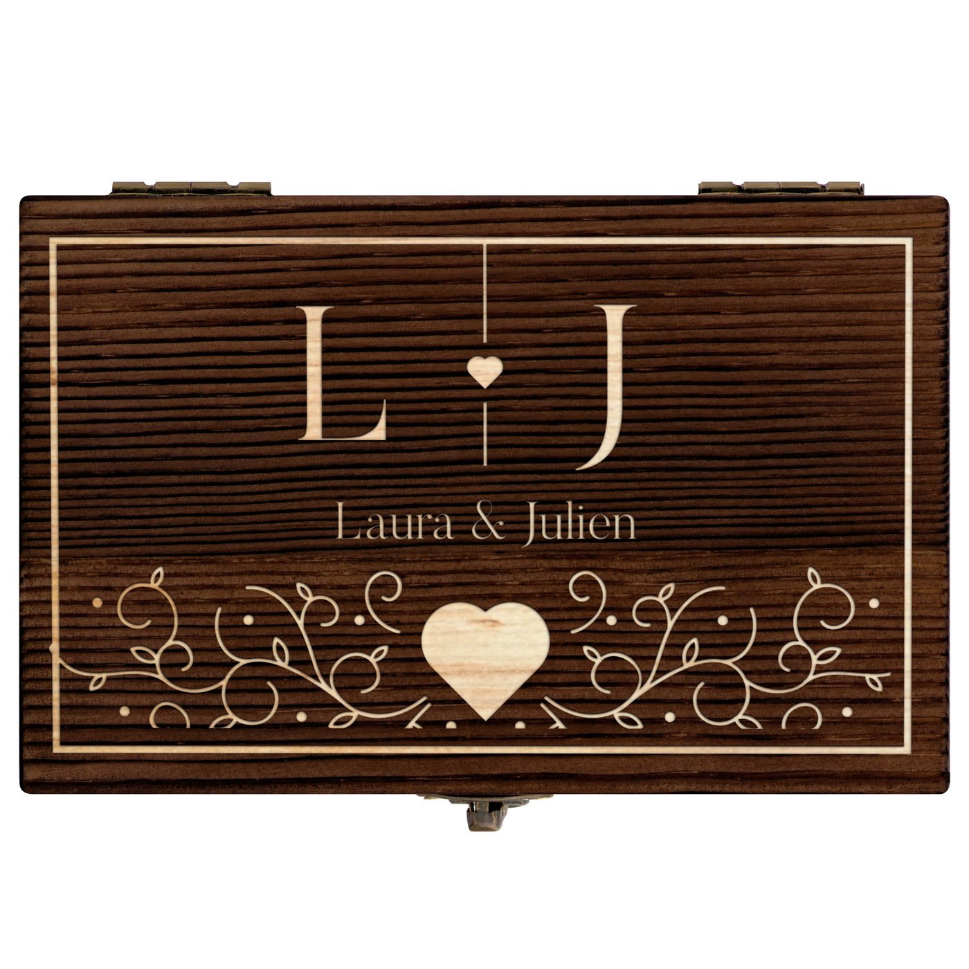 Pierres à whisky dans une boîte en bois avec gravure pour elle et pour lui pour mariage
