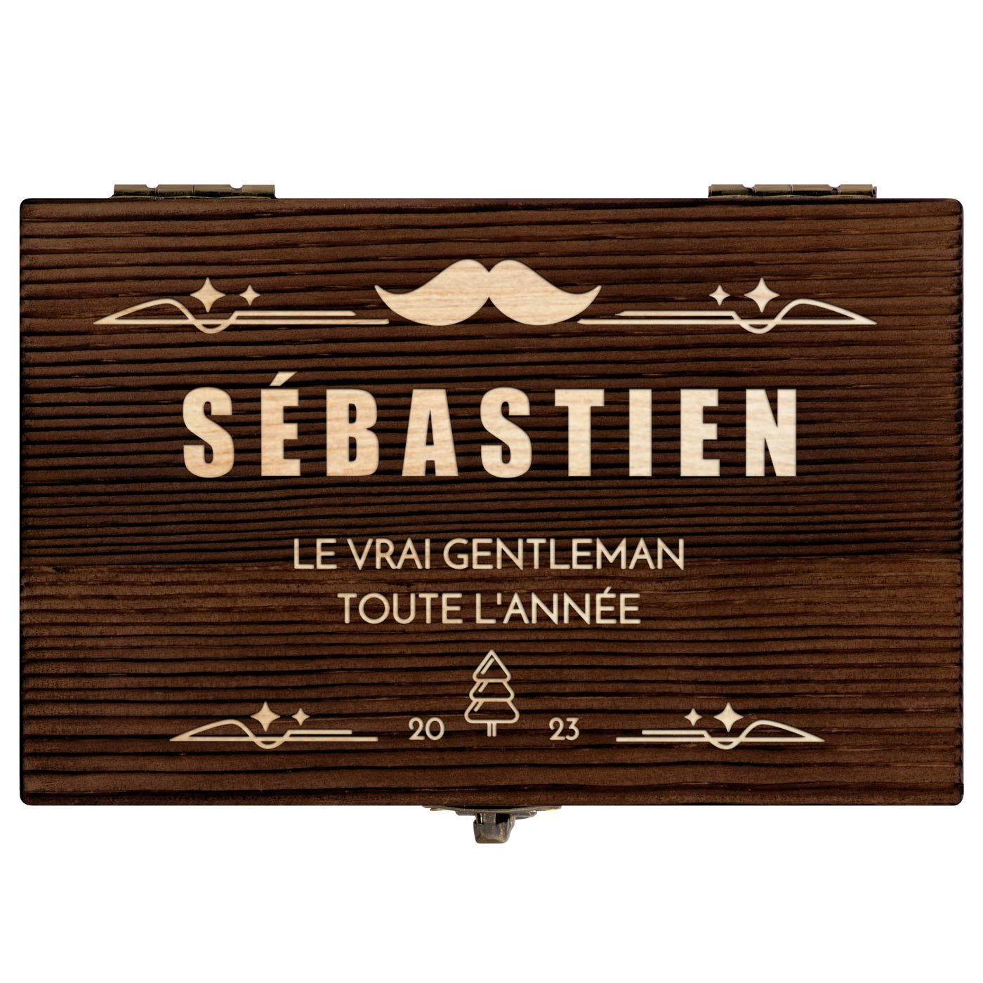 Pierres à whisky dans une boîte en bois personnalisée pour un homme pour Noël