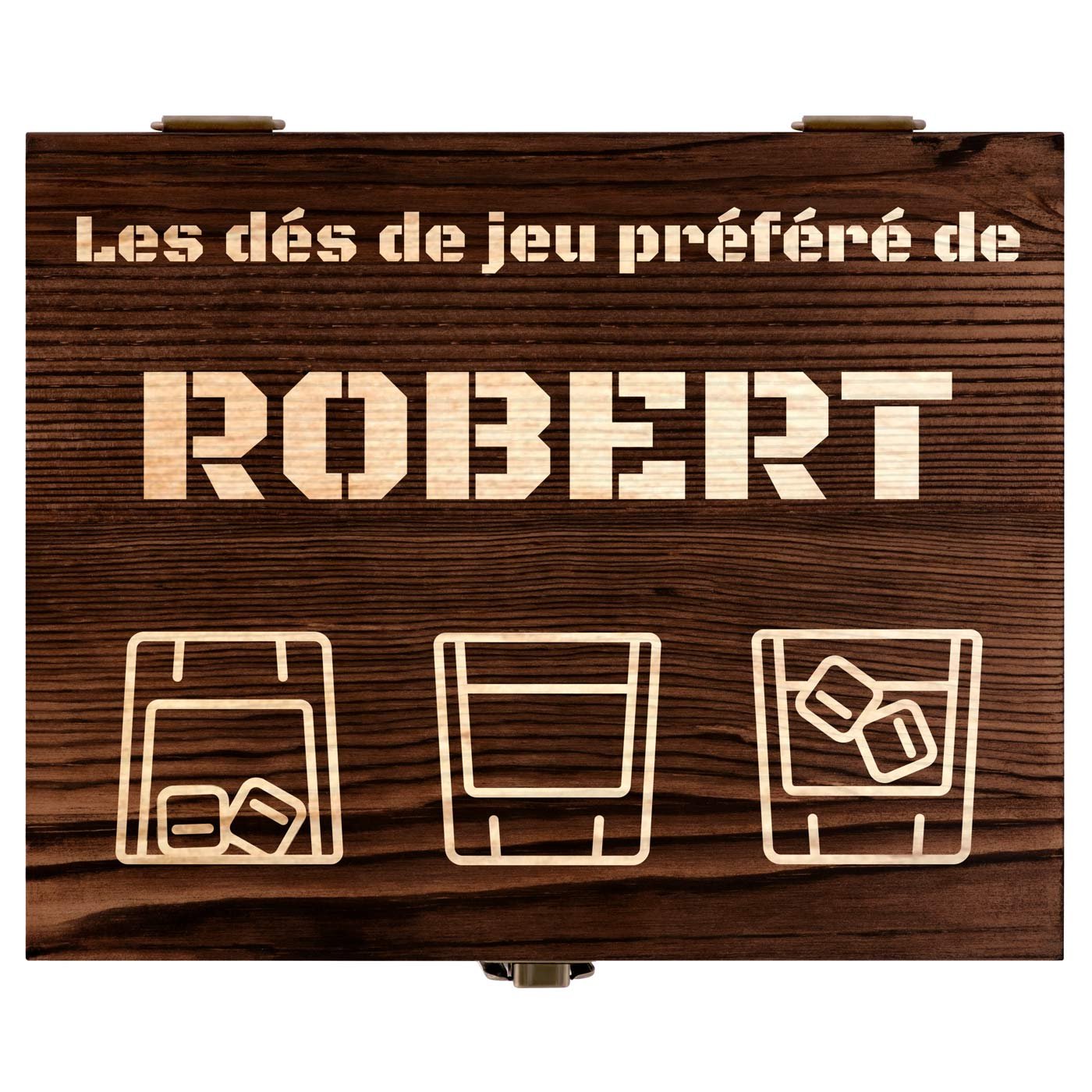 Pierres à whisky avec 2 verres gravés dans une boîte personnalisée pour l'anniversaire d'un collègue
