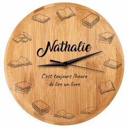 Horloge murale personnalisée pour bibliophile